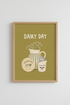 Dairy Day Kitchen Wall Art | French Country Food Poster | Rustic Sage Green Decor