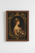 Victorian portrait | Gold Frame, Romantic Era Palette | Living Room Decor