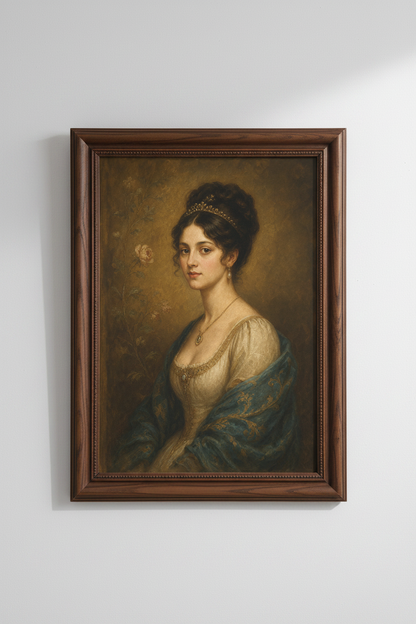 Romantic Portrait Wall Art Print | Living Room Decor | Elegant Poster