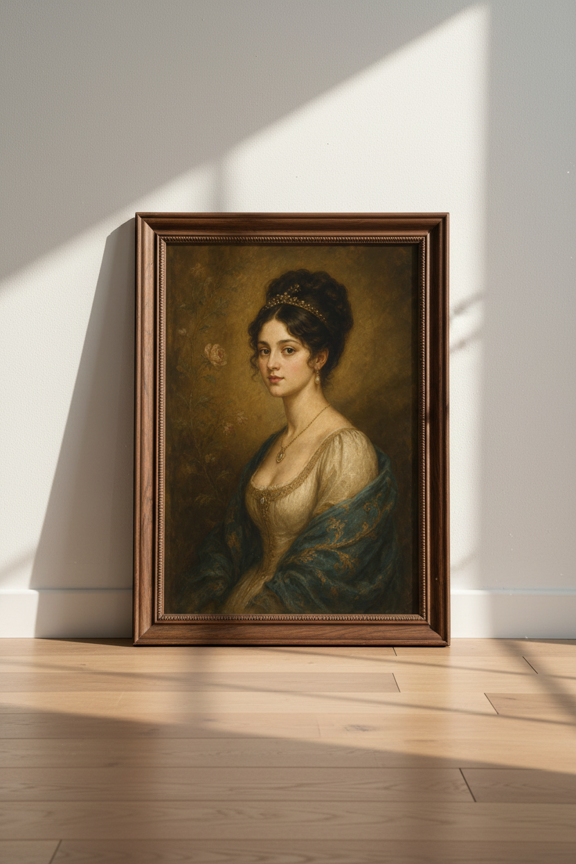 Romantic Portrait Wall Art Print | Living Room Decor | Elegant Poster