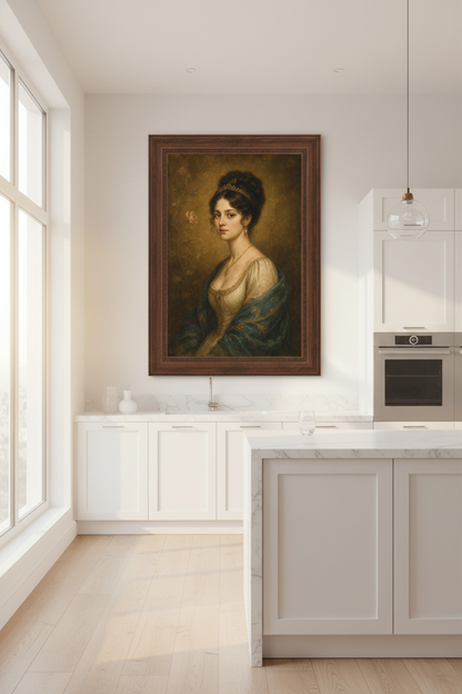 Romantic Portrait Wall Art Print | Living Room Decor | Elegant Poster
