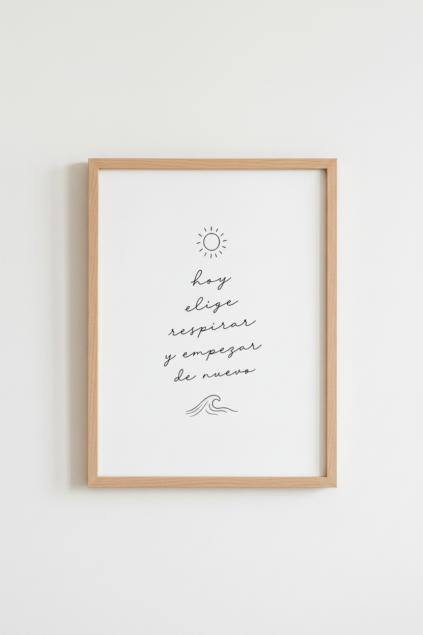Spanish Quote Wall Art | Minimalist Affirmation Poster, Calm Bedroom Decor