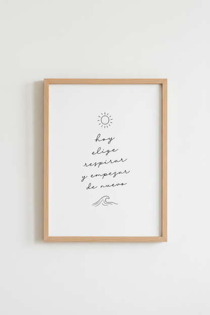 Spanish Quote Wall Art | Minimalist Affirmation Poster, Calm Bedroom Decor