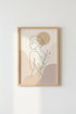 Minimalist Woman Line Art | Neutral Botanical Print, Bedroom Boho Poster