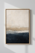 Navy Abstract Art Print | Modern Blue & Beige Textured Painting | Large Minimalist Poster