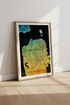 San Francisco Map Wall Art | Blue Gold Watercolor Poster | Office Travel Decor