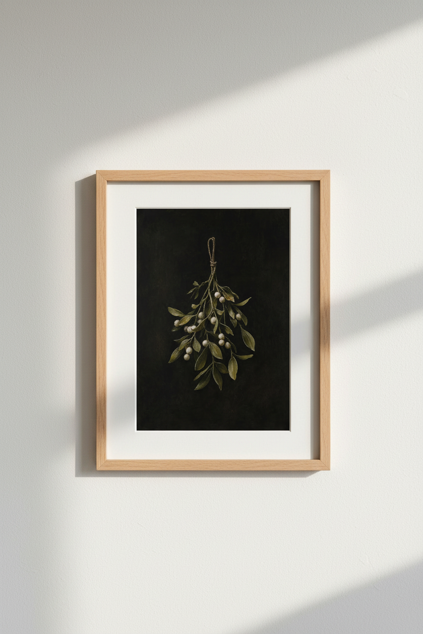 Olive Branch Wall Art | Minimalist Botanical Print, Living Room Decor