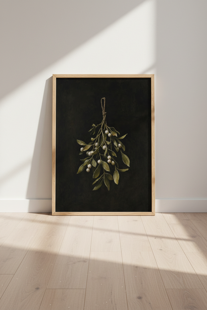 Olive Branch Wall Art | Minimalist Botanical Print, Living Room Decor