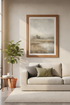 Misty Lake Landscape | Moody Neutral Abstract, Modern Farmhouse Wall Art