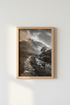 Moody Mountain Wall Art Print | Black and White Nature Decor, Misty Landscape Poster