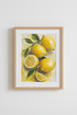 Lemon Wall Art Print | Impressionist Citrus Decor | Bright Yellow Poster
