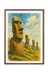 Moai Guardians: Easter Island Watercolor Art Print
