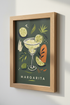 Margarita Cocktail Art Print | Sage Green Kitchen Decor | Retro Bar Poster