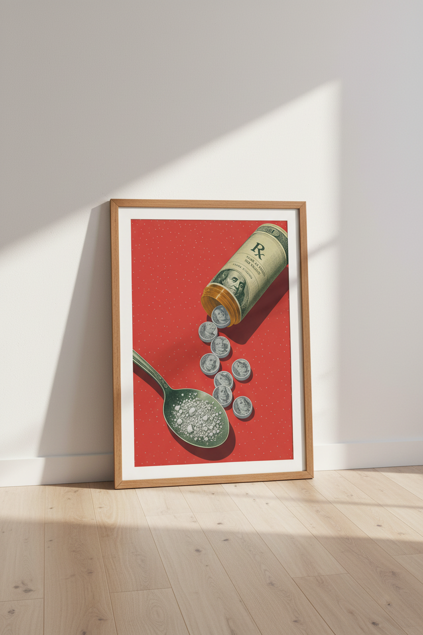 Modern Currency Rx Wall Art Print | Office Decor | Satirical Pop Art Poster
