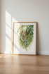 Tiger in Jungle Watercolor Art | Green Tropical Leaves, Modern Safari Wall Decor