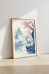Japanese Deer & Cherry Blossom Art | Zen Landscape Print, Living Room Decor