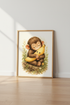 Watercolor Baby Monkey Wall Art Print | Nursery Decor | Cute Jungle Poster