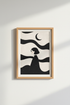 Minimalist Line Art | Monochrome Moonlit, Living Room Decor | Elegant Poster