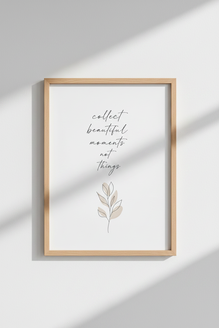 Inspirational Quote Wall Art | Minimalist Botanical Print, Boho Home Decor Poster