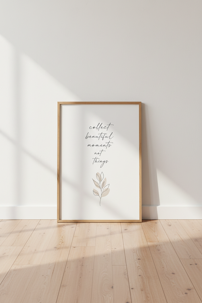 Inspirational Quote Wall Art | Minimalist Botanical Print, Boho Home Decor Poster