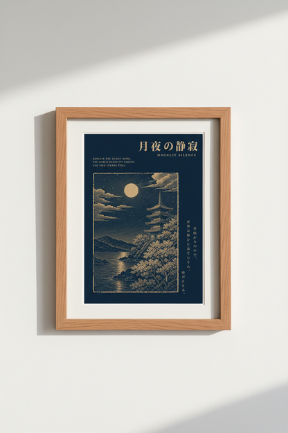 Moonlit Wall Art Print | Living Room Decor | Nighttime Poster
