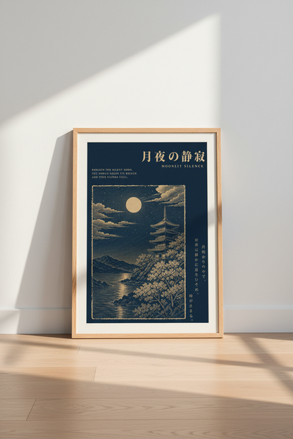 Moonlit Wall Art Print | Living Room Decor | Nighttime Poster