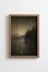 Moonlit Forest Lake Wall Art | Moody Dark Academia Decor | Ethereal Nature Poster