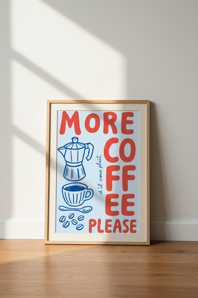 Coffee Wall Art Print | Living Room Decor | Minimal Poster