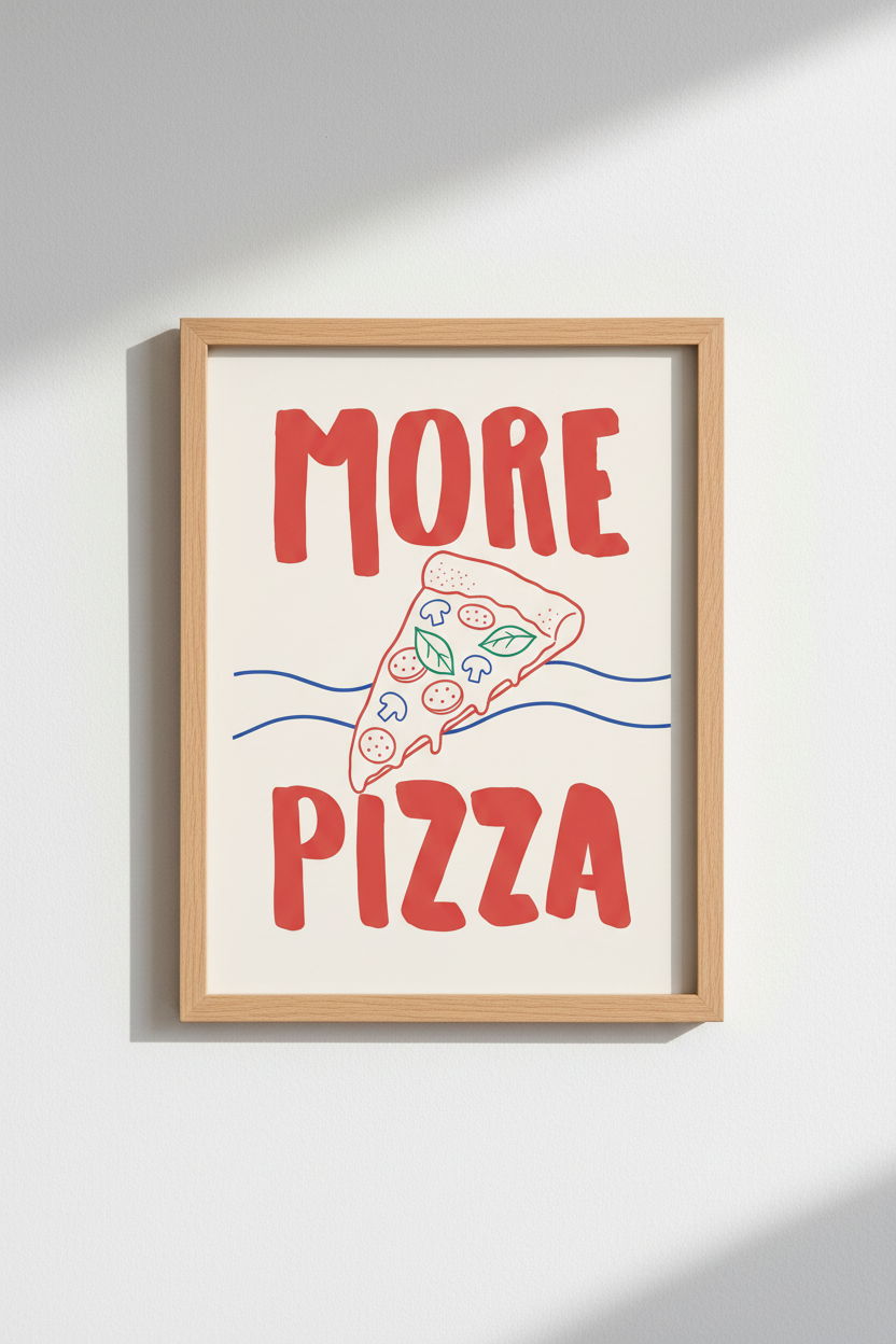 Pop Pizza Wall Art Print | Kitchen Decor | Bold Poster