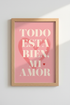 Romantic typography wall art | Blush Pink Decor, Living Room Poster