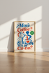 More Coffee Yes or Cano Poster | Retro Cafe Kitchen Decor | Vibrant Coffee Art Print