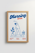 Line art print | Blue tones, Morning stretch decor | Wall poster