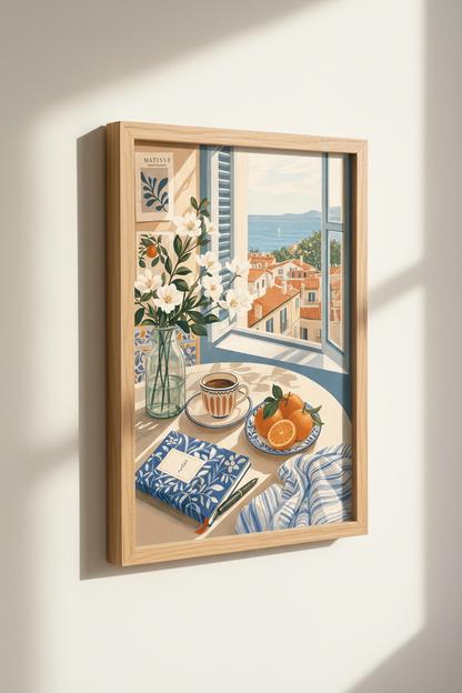 Mediterranean Window Scene | European Coastal Art, Kitchen &amp; Sunroom Decor
