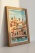 Middle East Coastal City | Warm Terracotta Architecture, Mediterranean Travel Poster