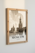 Moscow Russia Wall Art Print | Red Square Black and White Poster | Modern Travel Decor