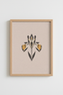 Minimalist Iris Flower Wall Art | Gold & Black Floral, Living Room Decor Poster