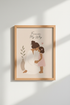 Mother Daughter Wall Art Print | Boho Nursery Decor | Minimalist Poster