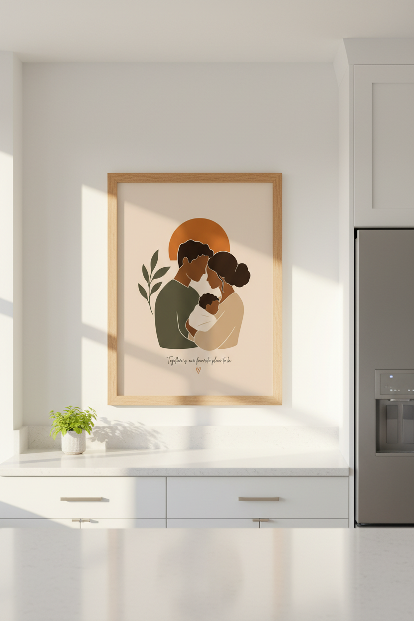 Boho Family Wall Art Print | Nursery Decor | Minimalist Poster