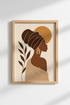African Woman Wall Art Print | Minimalist Boho Earth Tone Decor | Modern Poster