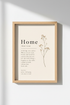 Home Definition Wall Art Print | Minimalist Botanical Poster, Neutral Entryway Decor