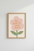 Be Kind To Your Mind Floral Wall Art | Pink Mental Health Poster | Retro Self Care Decor