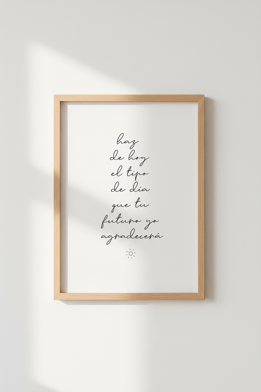 Spanish Quote Wall Art | Minimalist Script Poster, Modern Office Decor