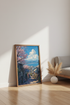 Japanese Cherry Blossom Wall Art | Sakura Coastal City Poster | Aesthetic Room Decor