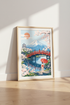 Japanese Mount Fuji Wall Art | Cherry Blossom Landscape Print, Zen Home Decor Poster