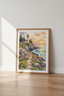 Watercolor Lighthouse Sunset Print | Coastal Wall Art | Dreamy Nautical Poster
