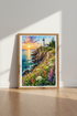 Watercolor Lighthouse Sunset Wall Art | Coastal Living Room Decor | Nautical Poster