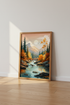 Autumn Mountain River Wall Art | Nature Landscape Decor | Modern Fall Poster