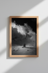 Mountain Wall Art | Moody Mono Peak, B&W Decor | Living Room