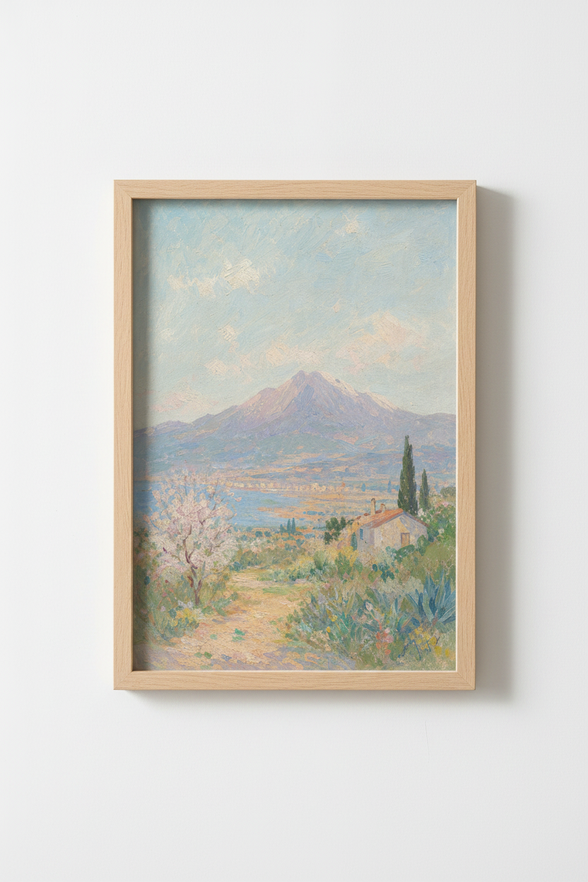 Pastel Landscape Wall Art Print | Living Room Decor | Dreamy Poster