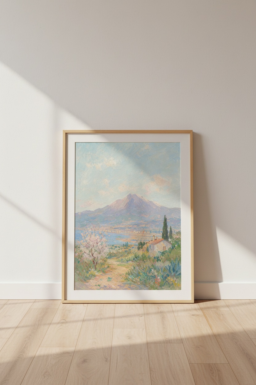 Pastel Landscape Wall Art Print | Living Room Decor | Dreamy Poster